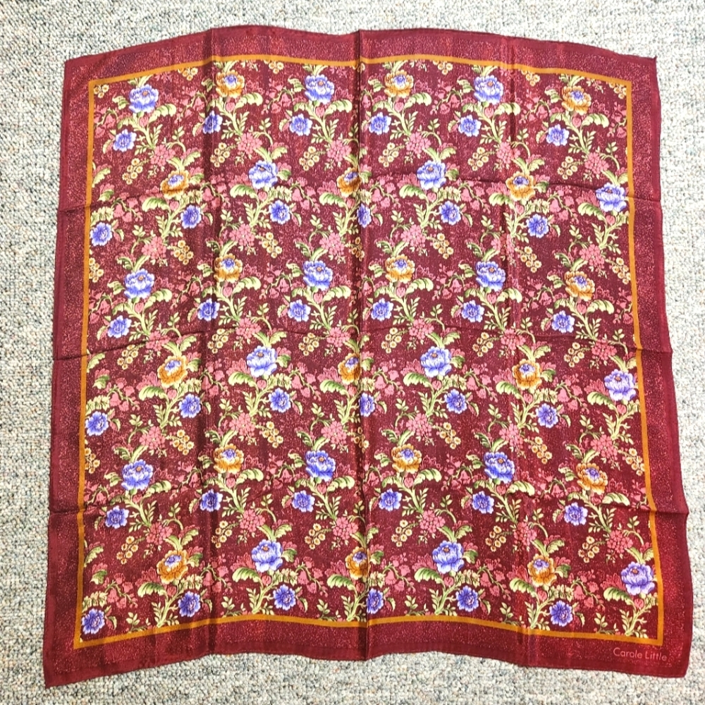 Carole Little Floral Patterned Silk Scarf